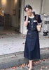Ladies Denim Trendy Skirt With Lace Crop Tops Sets